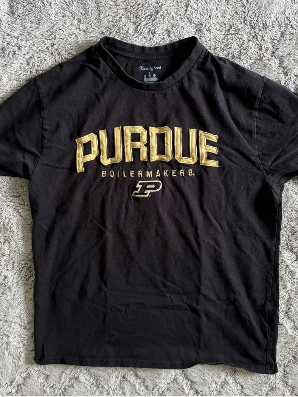 Champion Purdue University Boilermakers Graphic T-Shirt Men’s L Black Gold NCAA - Picture 2 of 6
